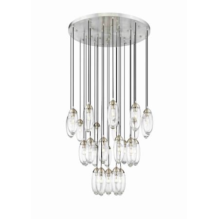 Z-Lite Arden Chandelier, 27-Light, 36 In.W x 12 In.H, Brushed Nickel/Clear 651P-27R-BN